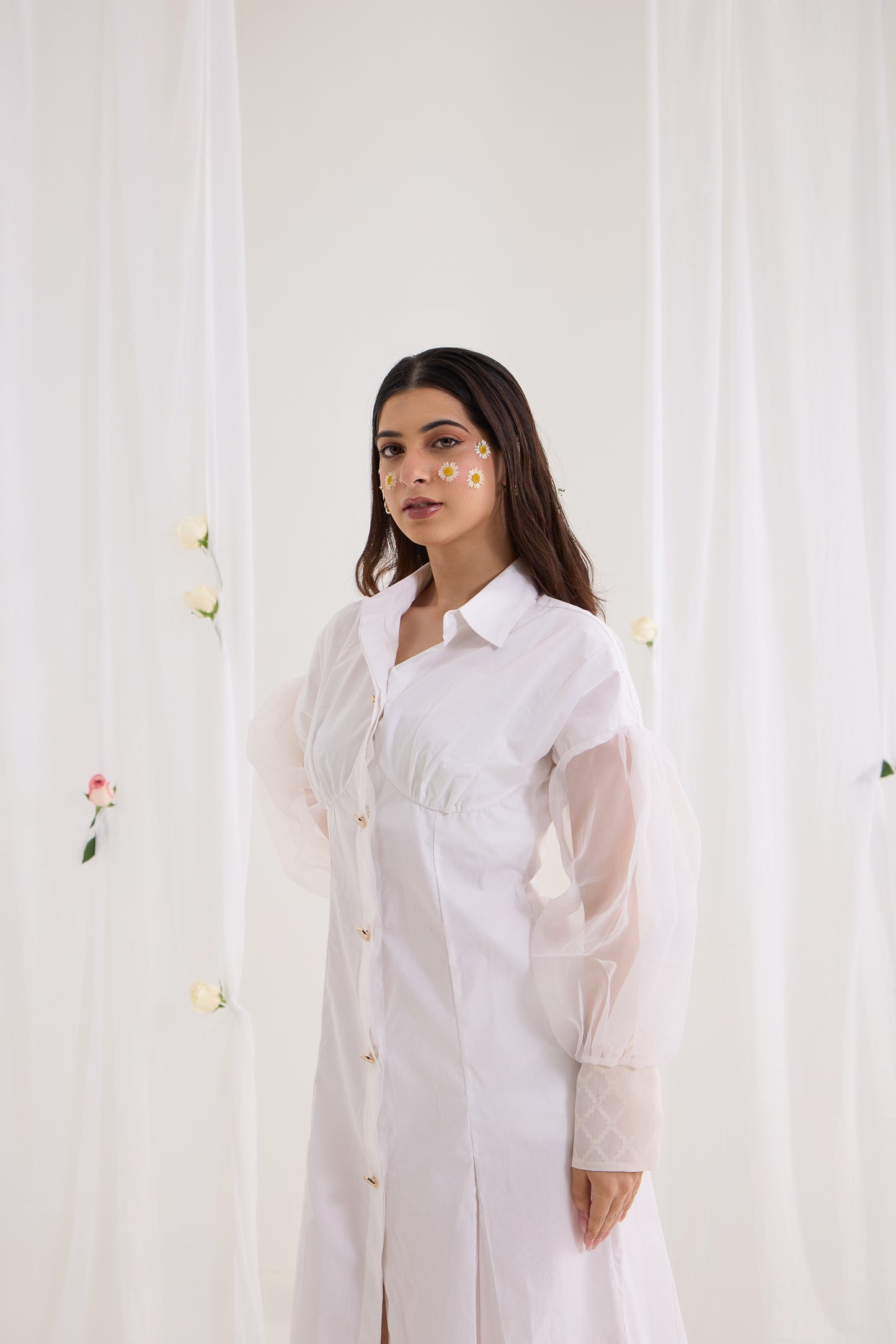 Veiled Shirt Dress